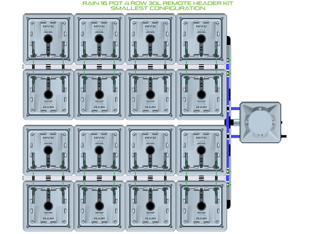 ALIEN Hydroponics RAIN 16 Pot 4 Row 30L Remote Header Kit product image 3