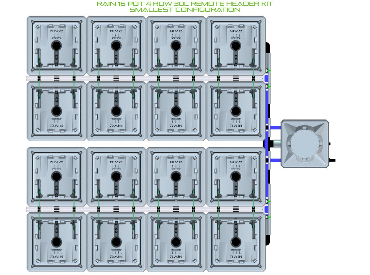 ALIEN Hydroponics RAIN 16 Pot 4 Row 30L Remote Header Kit product image 3