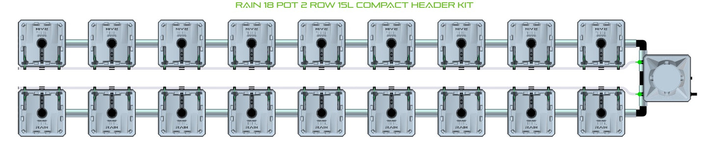 ALIEN Hydroponics RAIN 18 Pot 2 Row 15L Compact Header Kit product image 2