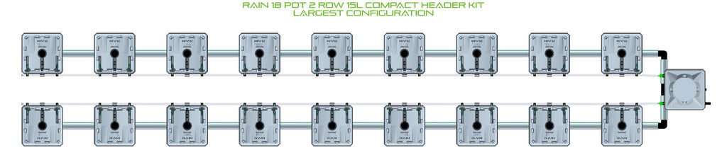 ALIEN Hydroponics RAIN 18 Pot 2 Row 15L Compact Header Kit product image 4