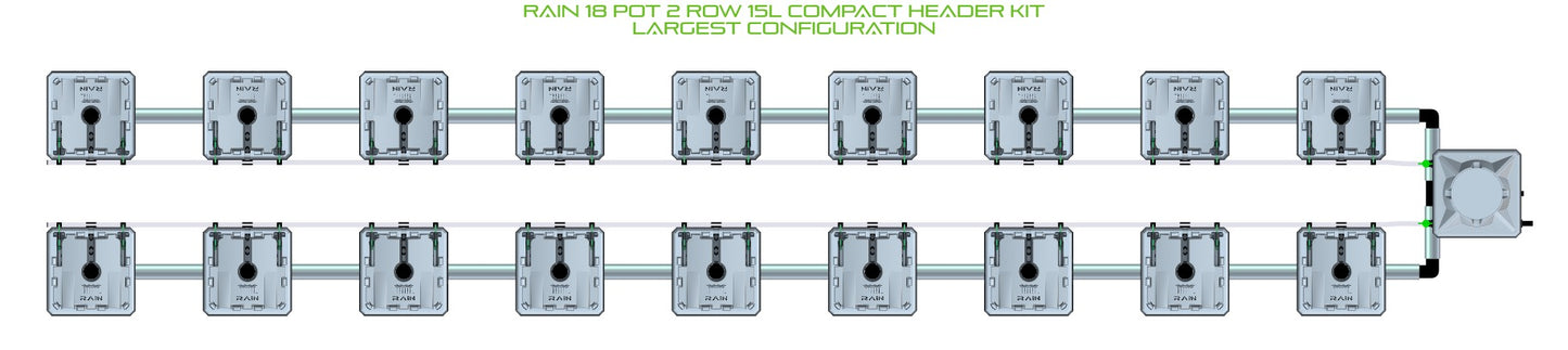 ALIEN Hydroponics RAIN 18 Pot 2 Row 15L Compact Header Kit product image 4