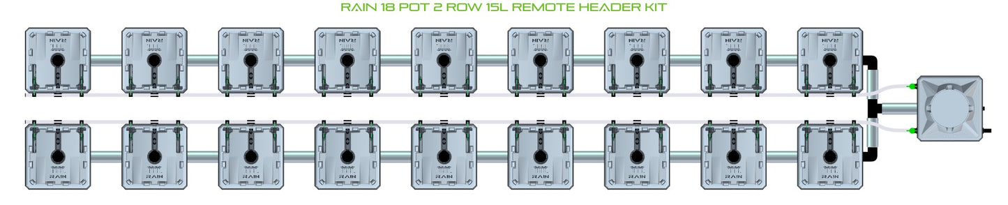 ALIEN Hydroponics RAIN 18 Pot 2 Row 15L Remote Header Kit product image 2