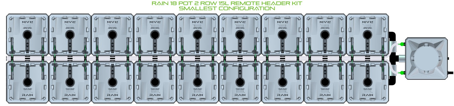 ALIEN Hydroponics RAIN 18 Pot 2 Row 15L Remote Header Kit product image 3
