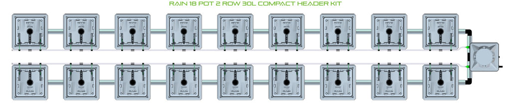 ALIEN Hydroponics RAIN 18 Pot 2 Row 30L Compact Header Kit product image 2