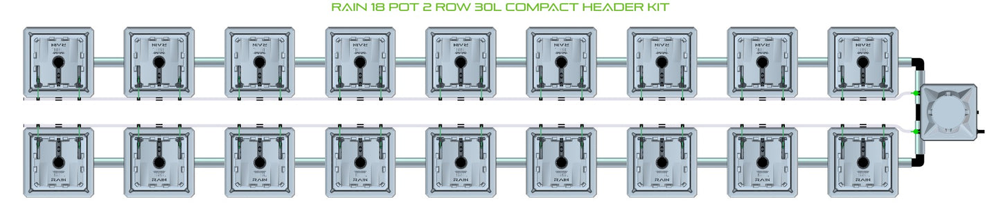 ALIEN Hydroponics RAIN 18 Pot 2 Row 30L Compact Header Kit product image 2