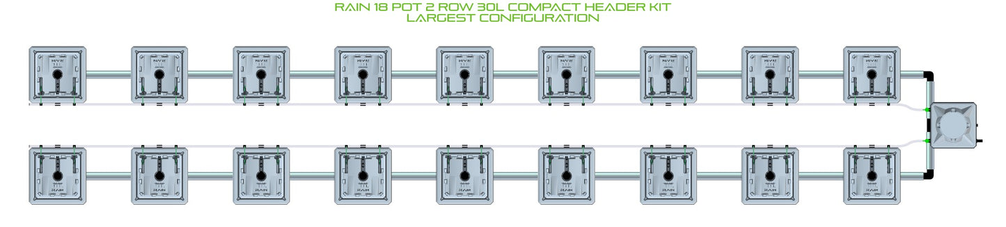 ALIEN Hydroponics RAIN 18 Pot 2 Row 30L Compact Header Kit product image 4