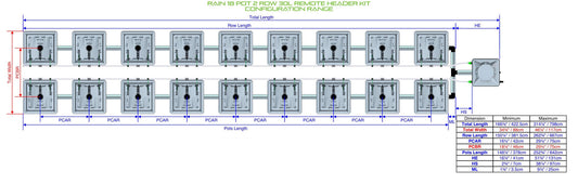 ALIEN Hydroponics RAIN 18 Pot 2 Row 30L Remote Header Kit product image 1