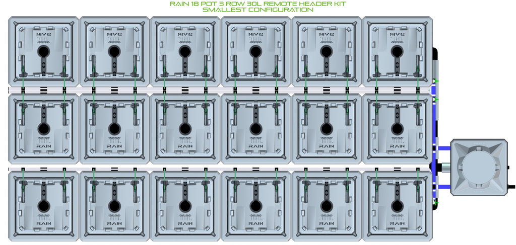 ALIEN Hydroponics RAIN 18 Pot 3 Row 30L Remote Header Kit product image 3