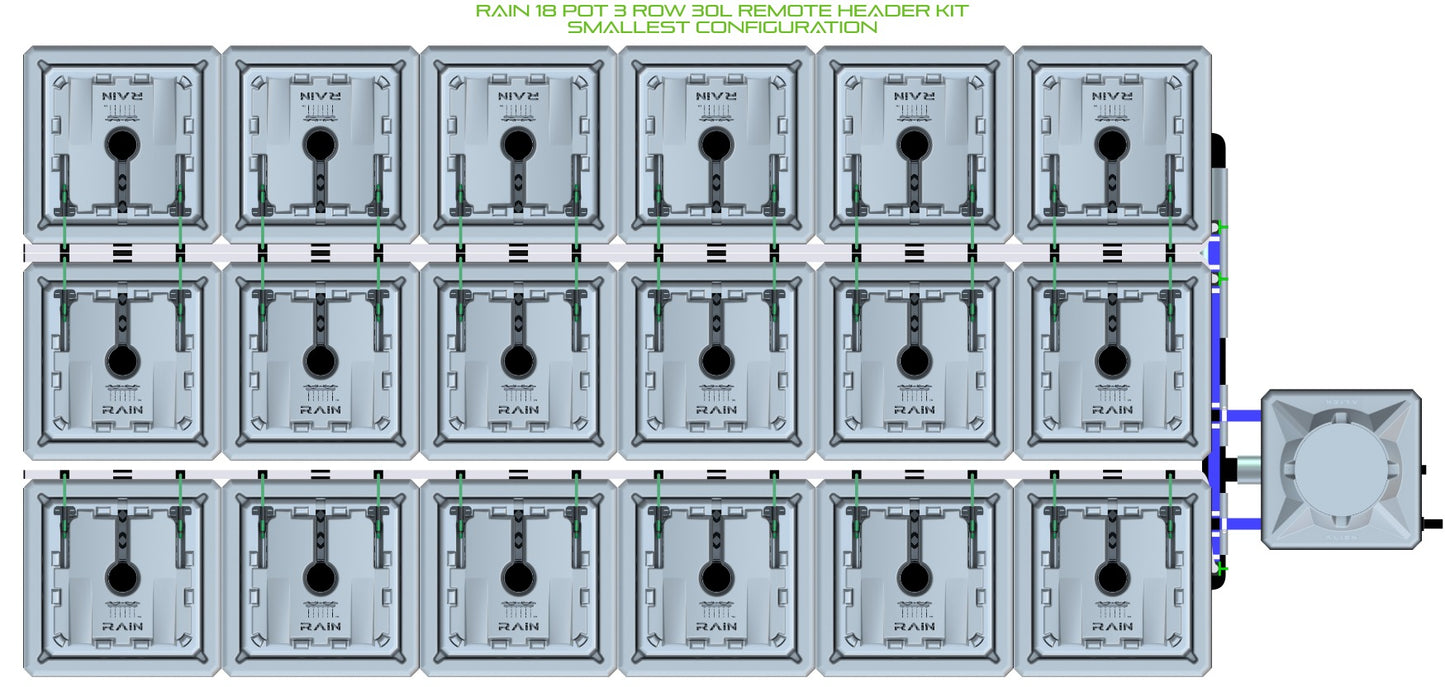 ALIEN Hydroponics RAIN 18 Pot 3 Row 30L Remote Header Kit product image 3