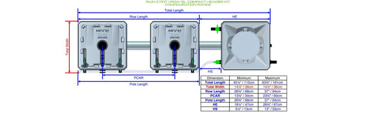 ALIEN Hydroponics RAIN 2 Pot 1 Row 15L Compact Header Kit product image 1