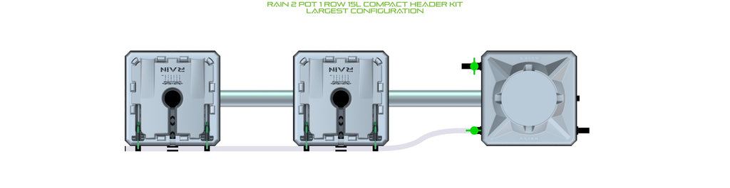 ALIEN Hydroponics RAIN 2 Pot 1 Row 15L Compact Header Kit product image 4