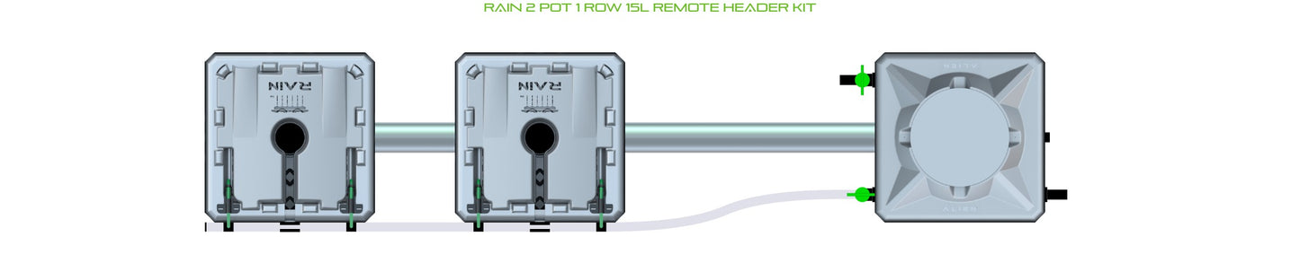 ALIEN Hydroponics RAIN 2 Pot 1 Row 15L Remote Header Kit product image 2