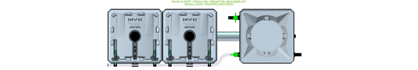 ALIEN Hydroponics RAIN 2 Pot 1 Row 15L Remote Header Kit product image 3