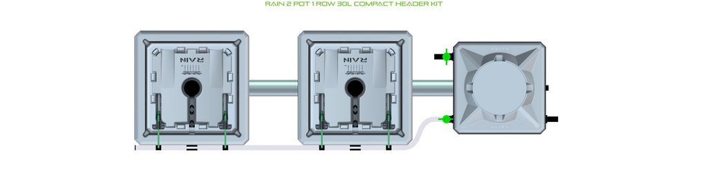 ALIEN Hydroponics RAIN 2 Pot 1 Row 30L Compact Header Kit product image 2