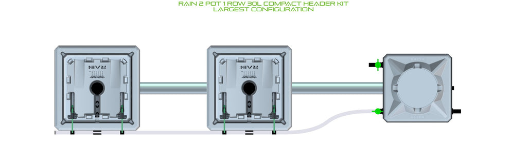 ALIEN Hydroponics RAIN 2 Pot 1 Row 30L Compact Header Kit product image 4