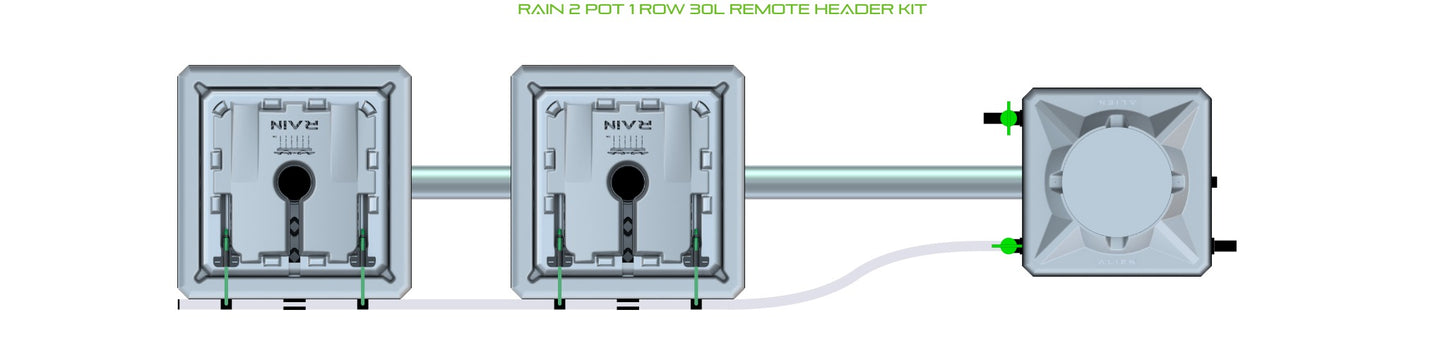 ALIEN Hydroponics RAIN 2 Pot 1 Row 30L Remote Header Kit product image 2
