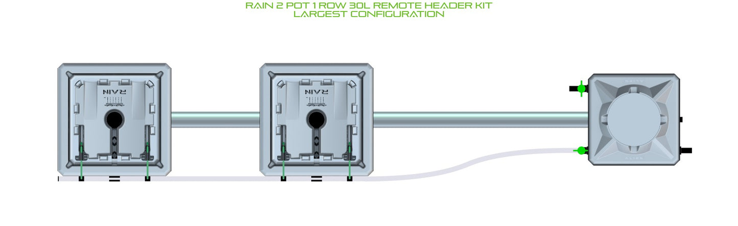 ALIEN Hydroponics RAIN 2 Pot 1 Row 30L Remote Header Kit product image 4