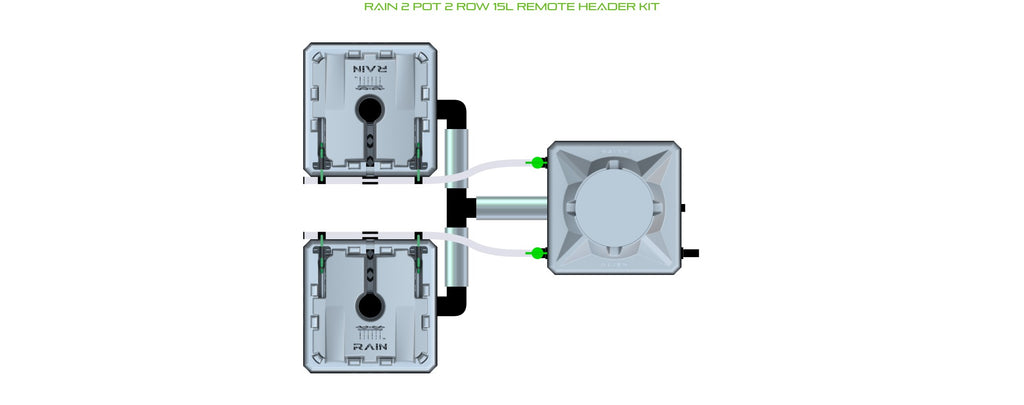 ALIEN Hydroponics RAIN 2 Pot 2 Row 15L Remote Header Kit product image 1
