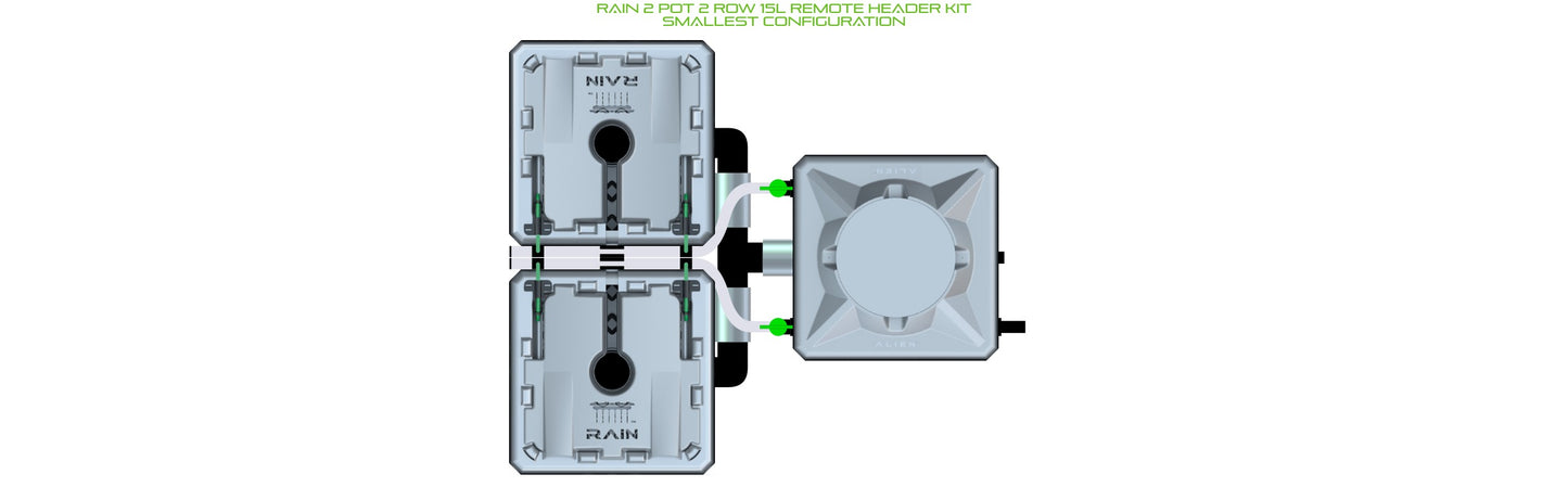 ALIEN Hydroponics RAIN 2 Pot 2 Row 15L Remote Header Kit product image 3