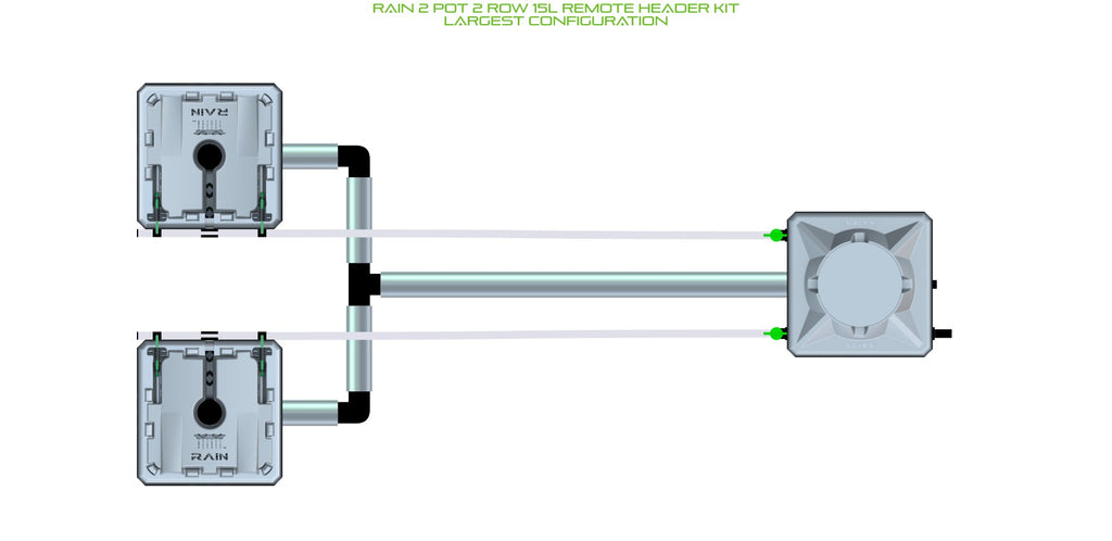 ALIEN Hydroponics RAIN 2 Pot 2 Row 15L Remote Header Kit product image 4