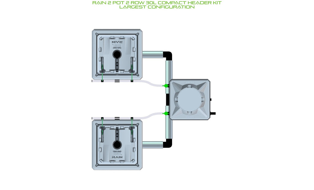 ALIEN Hydroponics RAIN 2 Pot 2 Row 30L Compact Header Kit product image 4