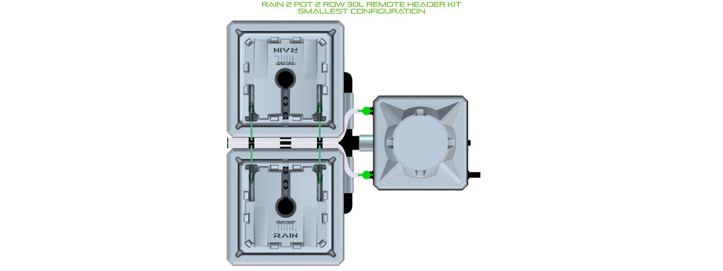 ALIEN Hydroponics RAIN 2 Pot 2 Row 30L Remote Header Kit product image 3