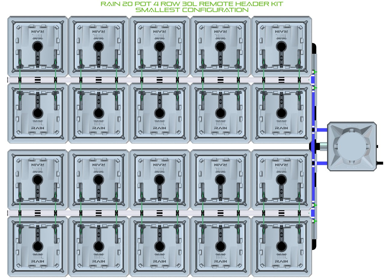 ALIEN Hydroponics RAIN 20 Pot 4 Row 30L Remote Header Kit product image 3
