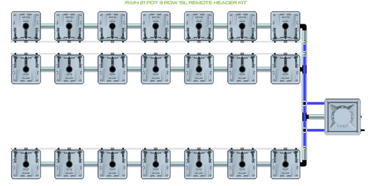 ALIEN Hydroponics RAIN 21 Pot 3 Row 15L Remote Header Kit product image 1