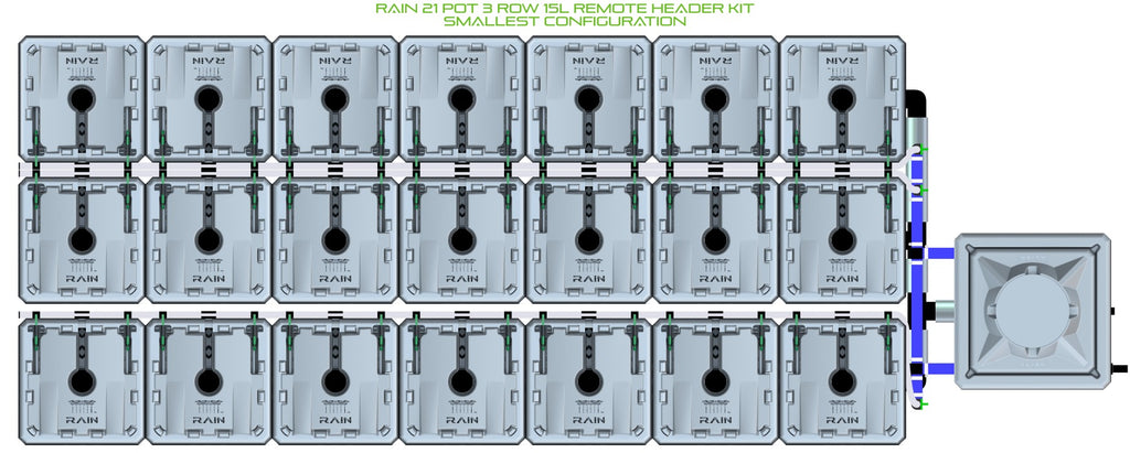 ALIEN Hydroponics RAIN 21 Pot 3 Row 15L Remote Header Kit product image 3