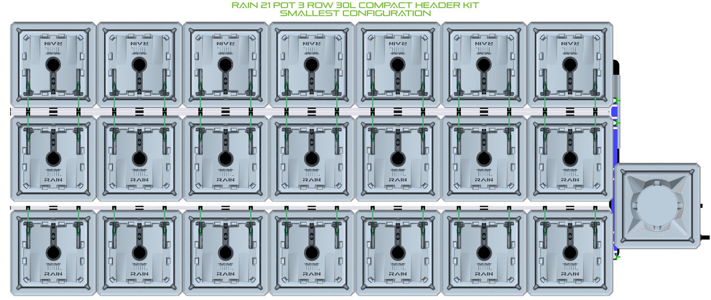 ALIEN Hydroponics RAIN 21 Pot 3 Row 30L Compact Header Kit product image 3