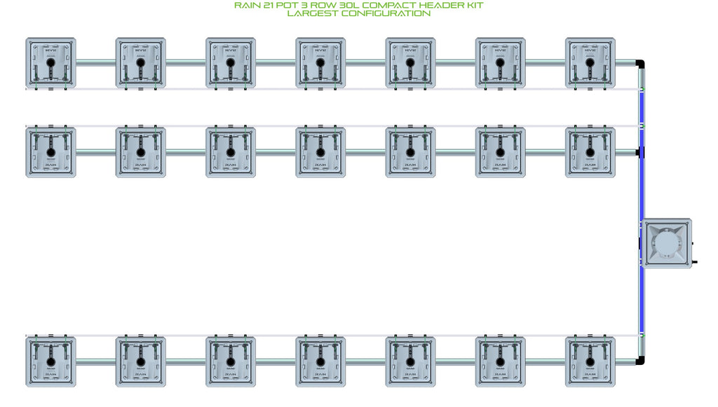 ALIEN Hydroponics RAIN 21 Pot 3 Row 30L Compact Header Kit product image 4