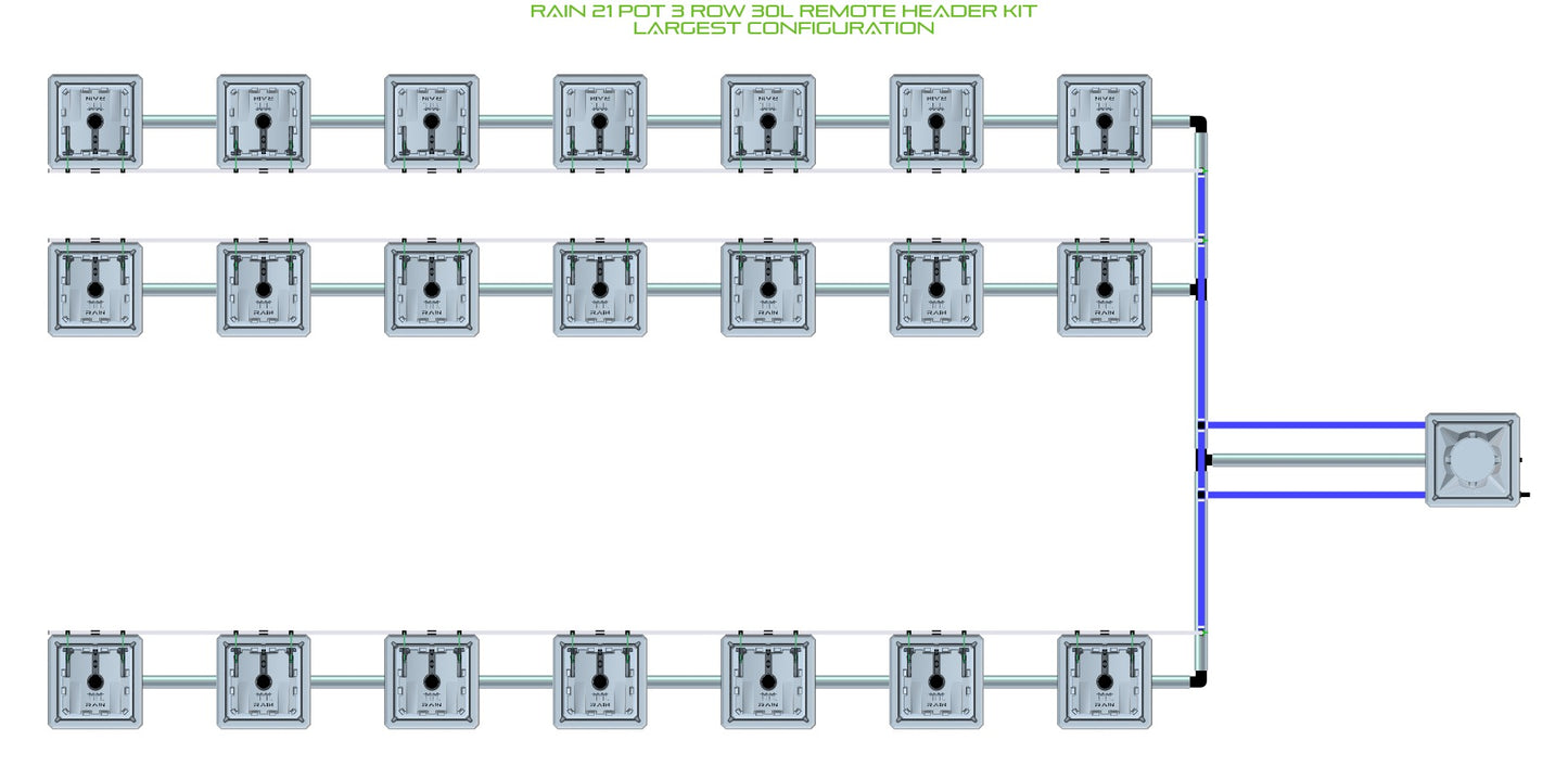 ALIEN Hydroponics RAIN 21 Pot 3 Row 30L Remote Header Kit product image 4