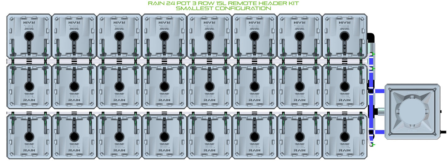 ALIEN Hydroponics RAIN 24 Pot 3 Row 15L Remote Header Kit product image 3