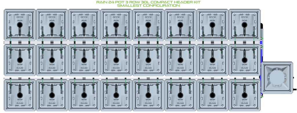 ALIEN Hydroponics RAIN 24 Pot 3 Row 30L Compact Header Kit product image 3