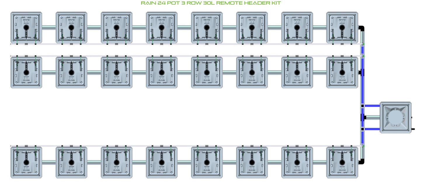 ALIEN Hydroponics RAIN 24 Pot 3 Row 30L Remote Header Kit product image 1