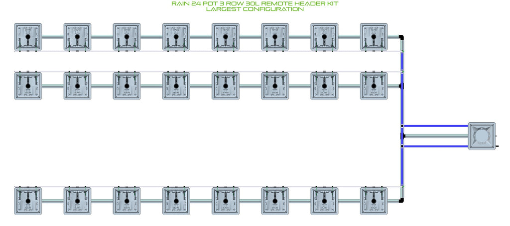 ALIEN Hydroponics RAIN 24 Pot 3 Row 30L Remote Header Kit product image 4