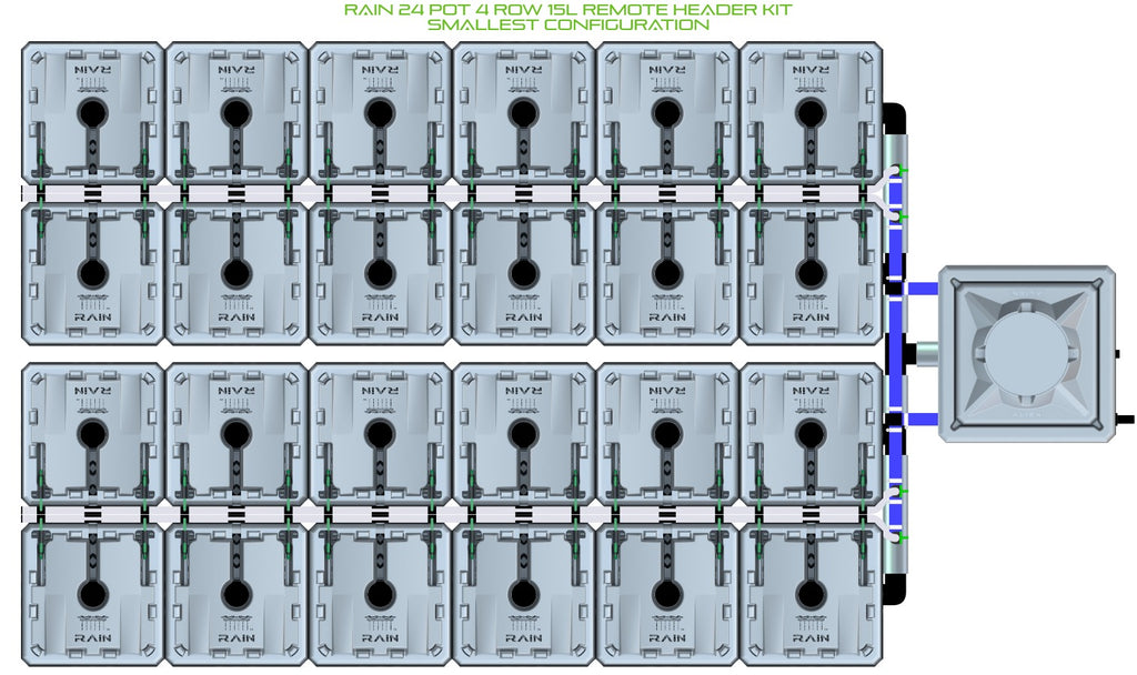 ALIEN Hydroponics RAIN 24 Pot 4 Row 15L Remote Header Kit product image 3