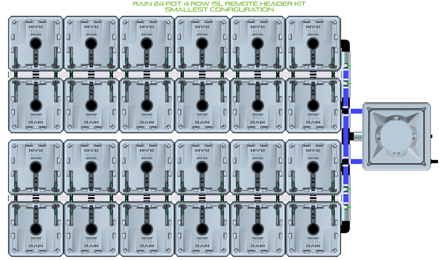 ALIEN Hydroponics RAIN 24 Pot 4 Row 15L Remote Header Kit product image 3