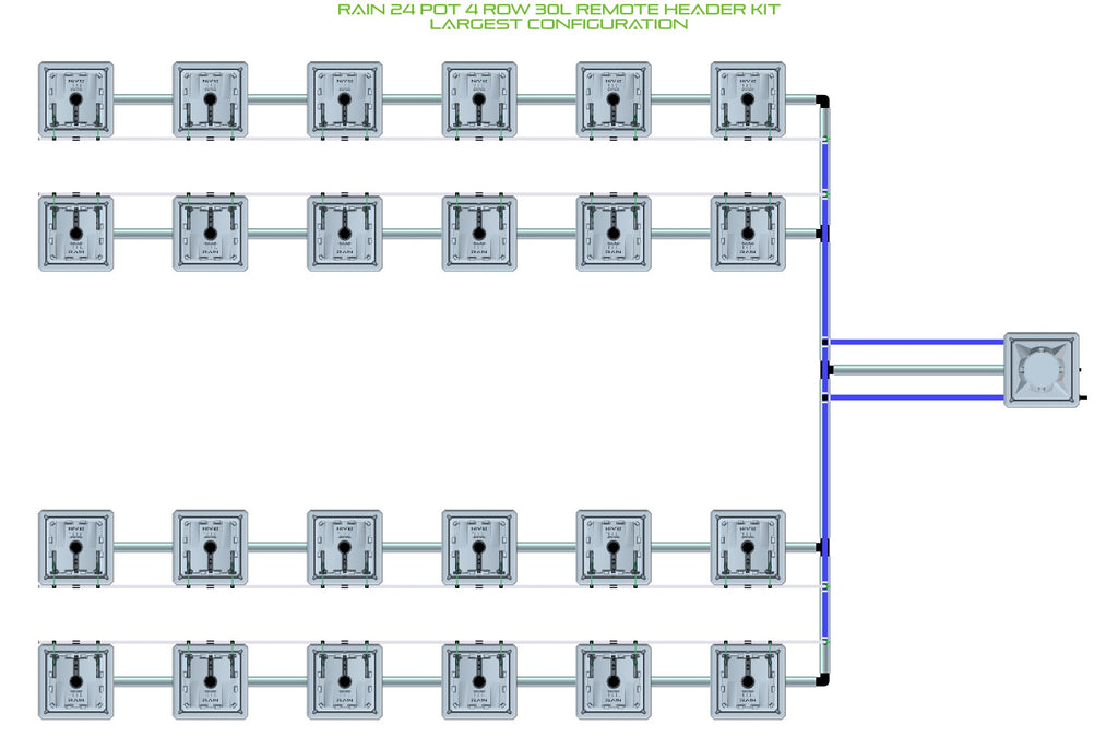 ALIEN Hydroponics RAIN 24 Pot 4 Row 30L Remote Header Kit product image 4