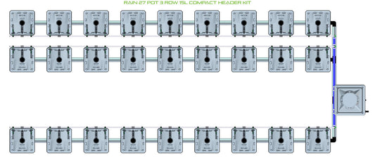 ALIEN Hydroponics RAIN 27 Pot 3 Row 15L Compact Header Kit product image 1