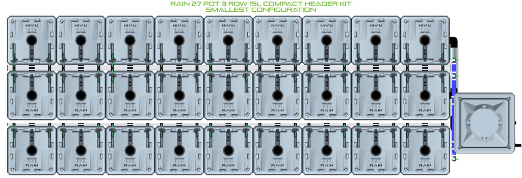 ALIEN Hydroponics RAIN 27 Pot 3 Row 15L Compact Header Kit product image 3