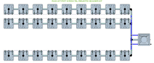 ALIEN Hydroponics RAIN 27 Pot 3 Row 15L Remote Header Kit product image 1