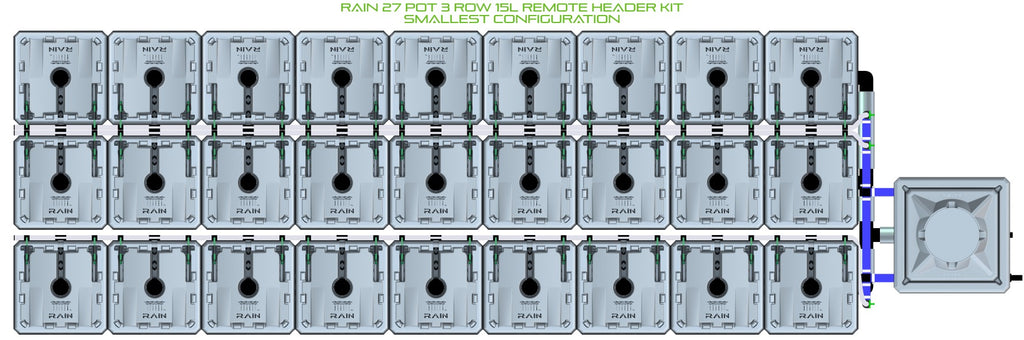 ALIEN Hydroponics RAIN 27 Pot 3 Row 15L Remote Header Kit product image 3