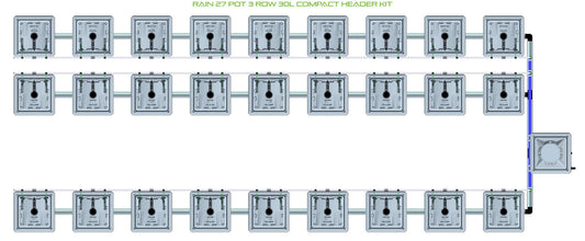 ALIEN Hydroponics RAIN 27 Pot 3 Row 30L Compact Header Kit product image 1