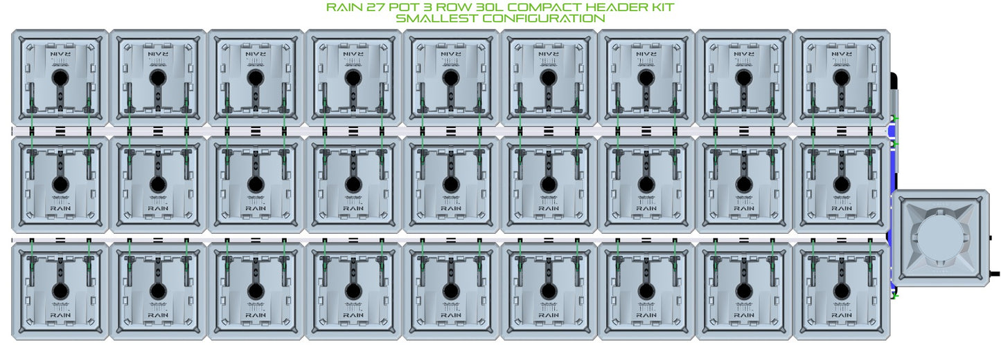 ALIEN Hydroponics RAIN 27 Pot 3 Row 30L Compact Header Kit product image 3