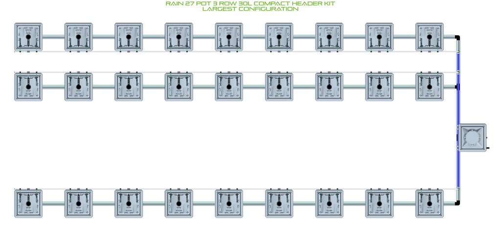ALIEN Hydroponics RAIN 27 Pot 3 Row 30L Compact Header Kit product image 4