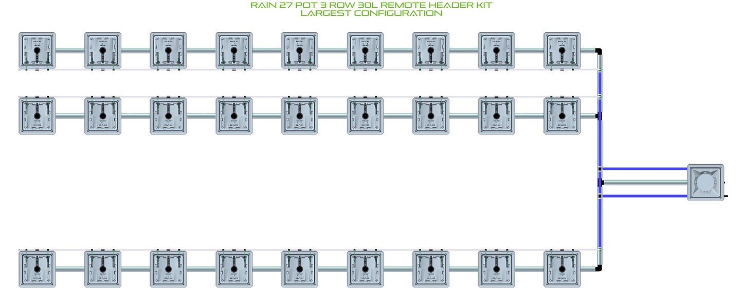 ALIEN Hydroponics RAIN 27 Pot 3 Row 30L Remote Header Kit product image 4