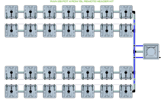 ALIEN Hydroponics RAIN 28 Pot 4 Row 15L Remote Header Kit product image 1