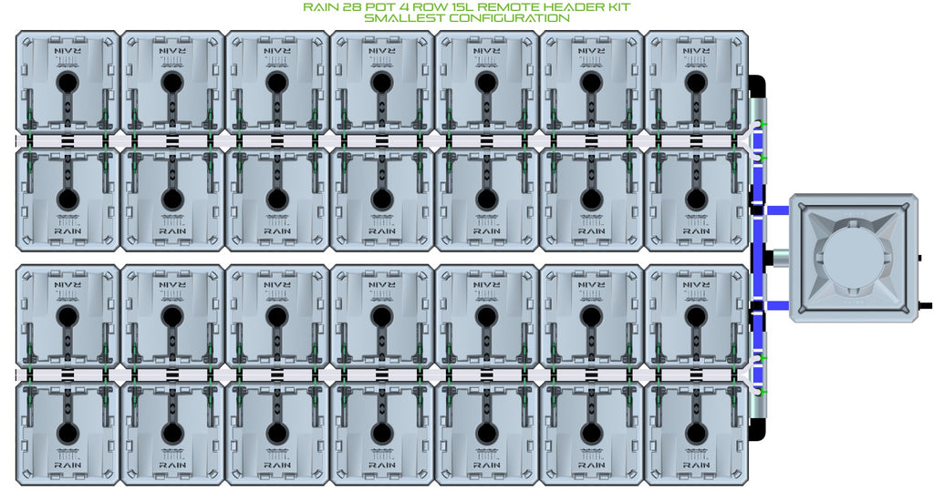 ALIEN Hydroponics RAIN 28 Pot 4 Row 15L Remote Header Kit product image 3