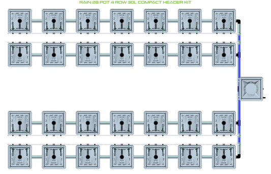 ALIEN Hydroponics RAIN 28 Pot 4 Row 30L Compact Header Kit product image 1